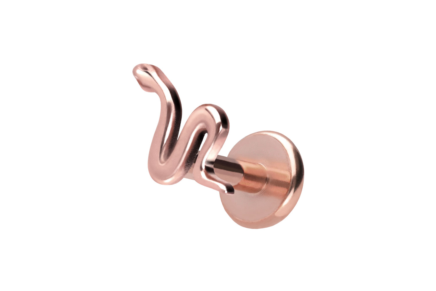 Titan Labret Piercing mit Push Fit SCHLANGE